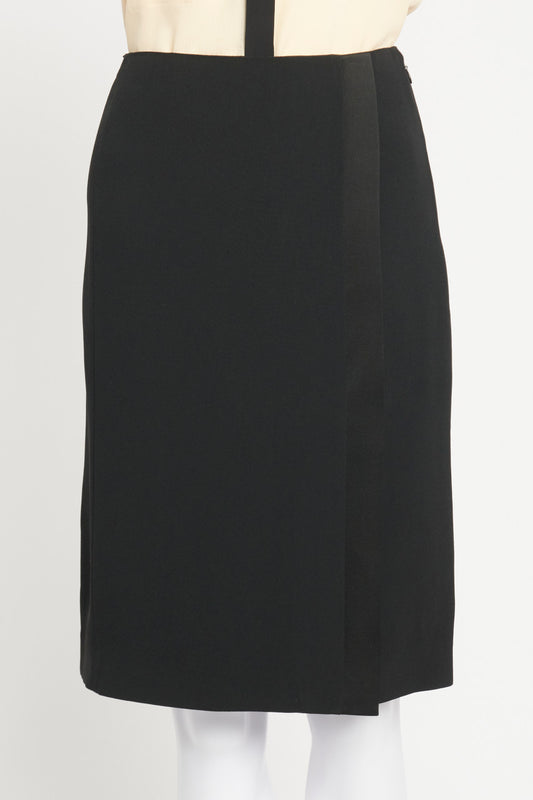 2012 Black Slit Preowned Knee Skirt