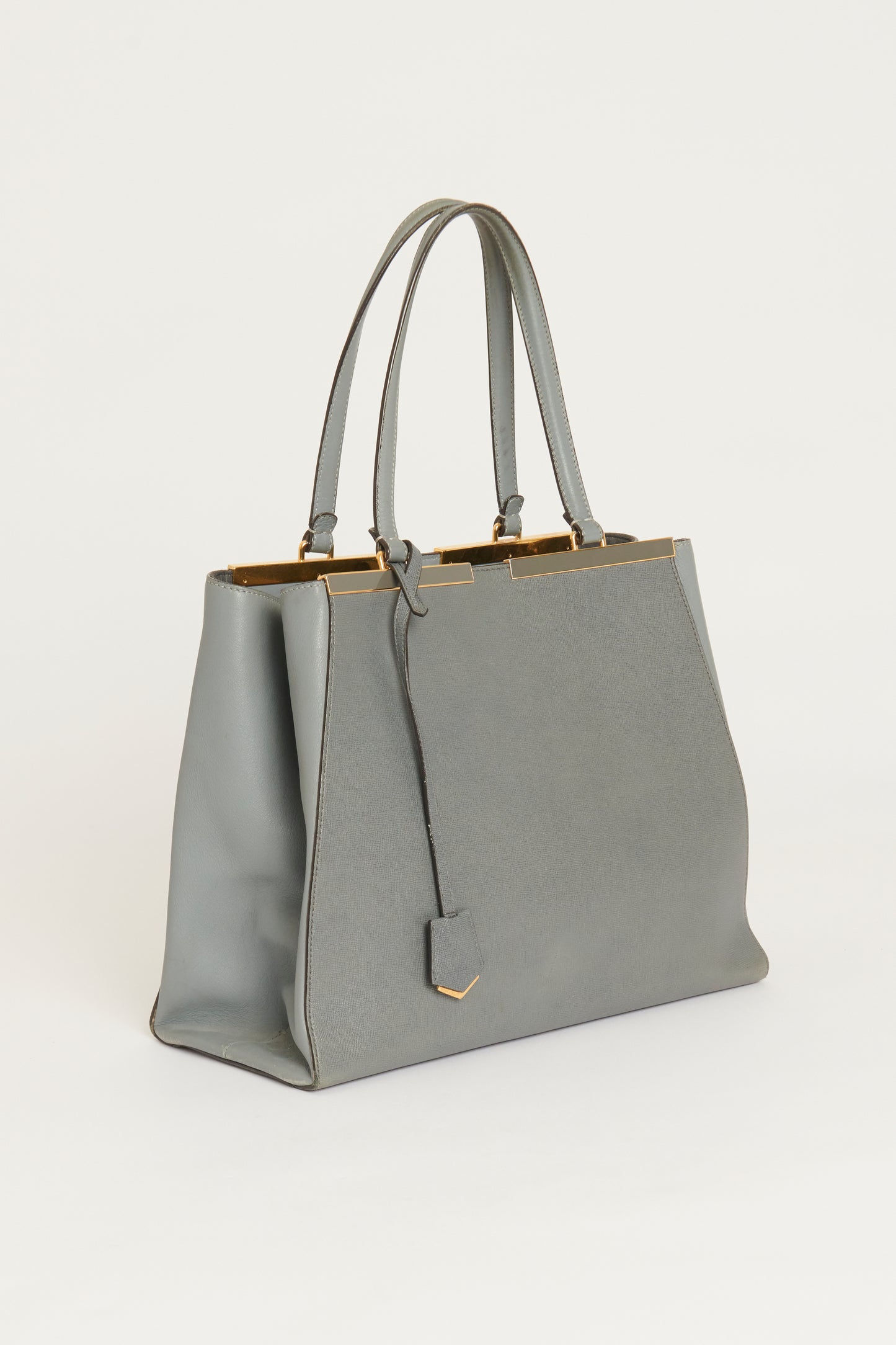 Grey Leather Preowned Large 3Jours Tote Bag