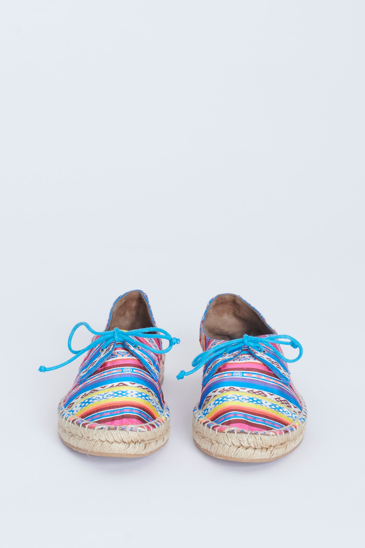 Multicolour Tapestry Lace Up Preowned Espadrille