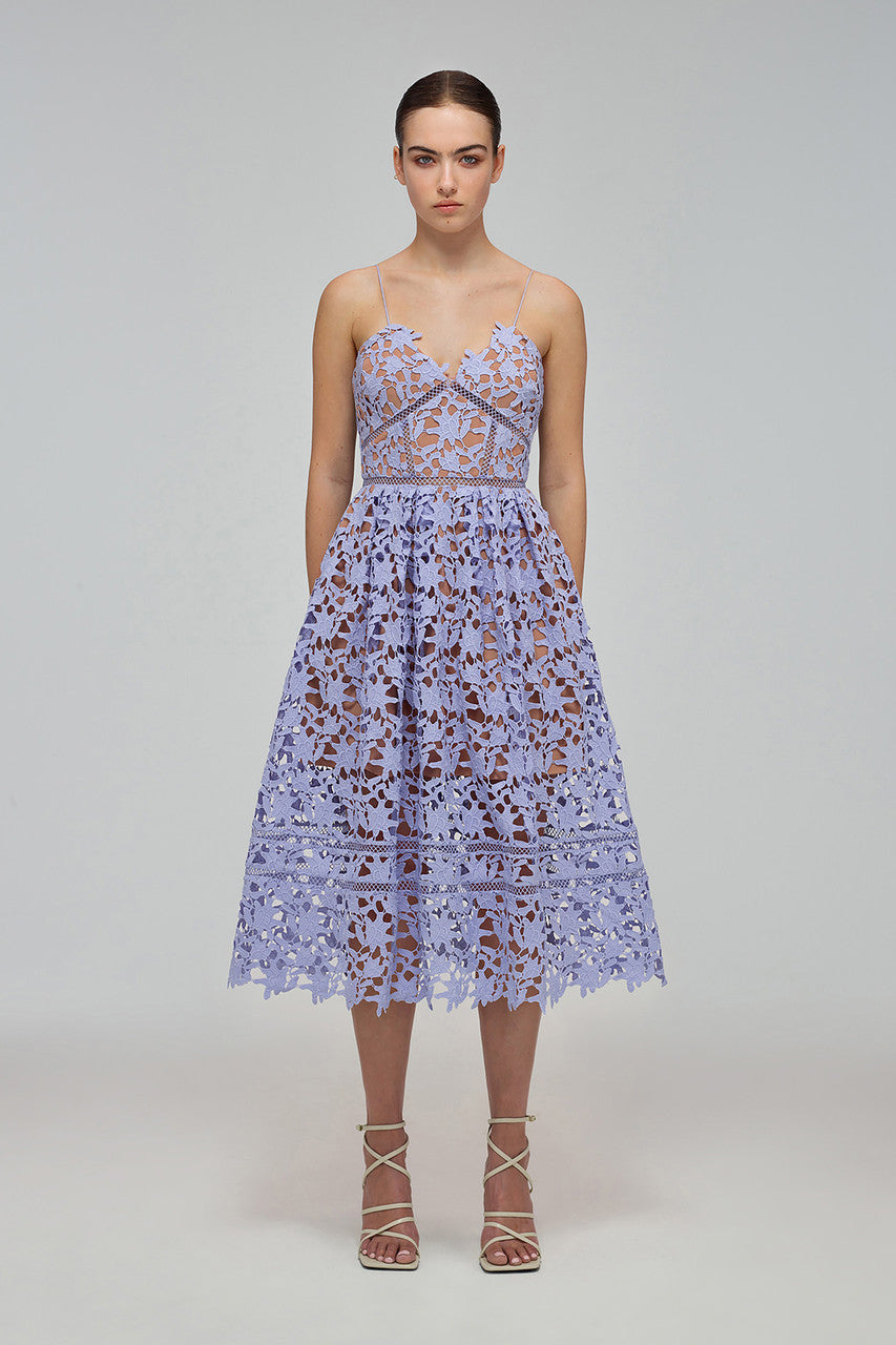 The Archive x Self Portrait Lilac Azaela Midi Dress Reluxe Fashion