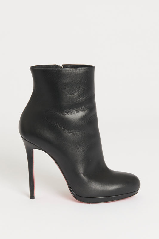 Black Leather Preowned Bootylili Ankle Boots