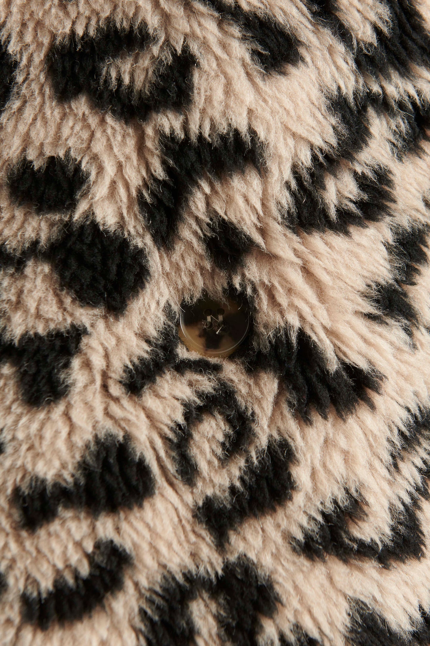 Taupe Wool Blend Preowned Icon Edy Teddy Leopard Coat