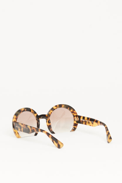 Brown Tortoise Preowned Rasoir Oversized Sunglasses