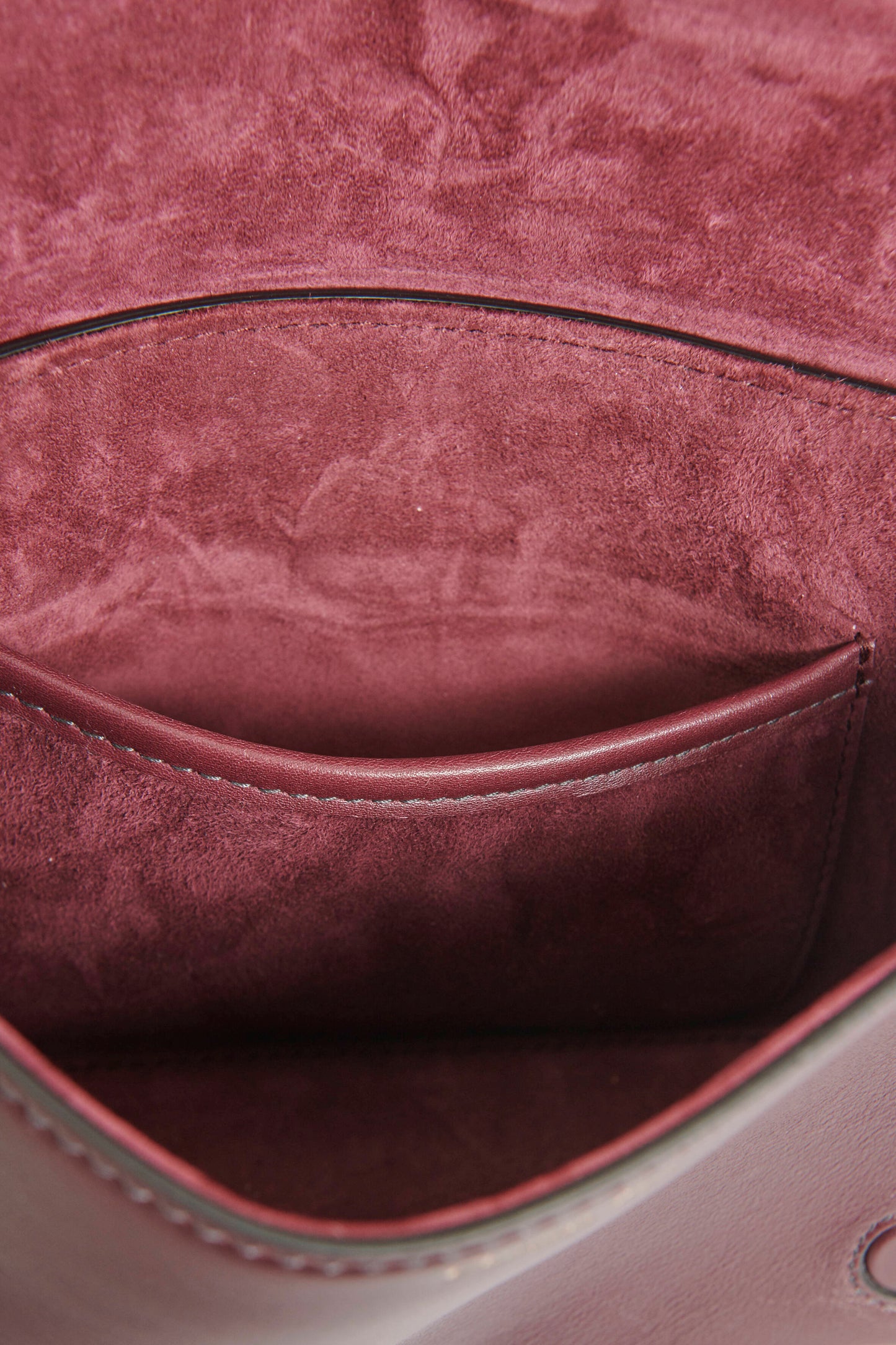 2017 Burgundy Leather Preowned J'adior Clutch Bag