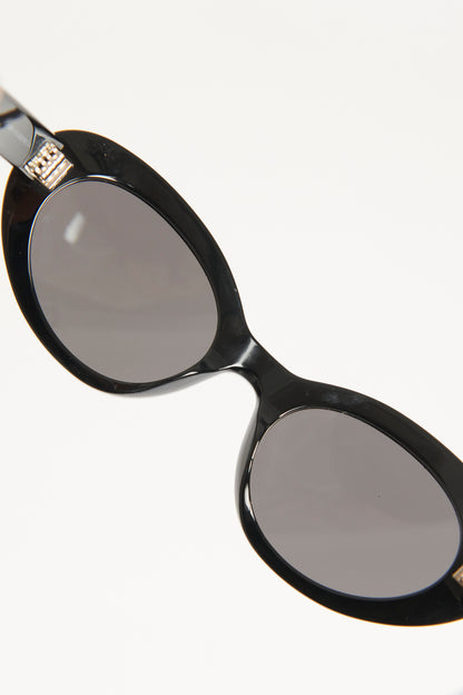 Black Acetate Preowned Cat Eye Sunglasses