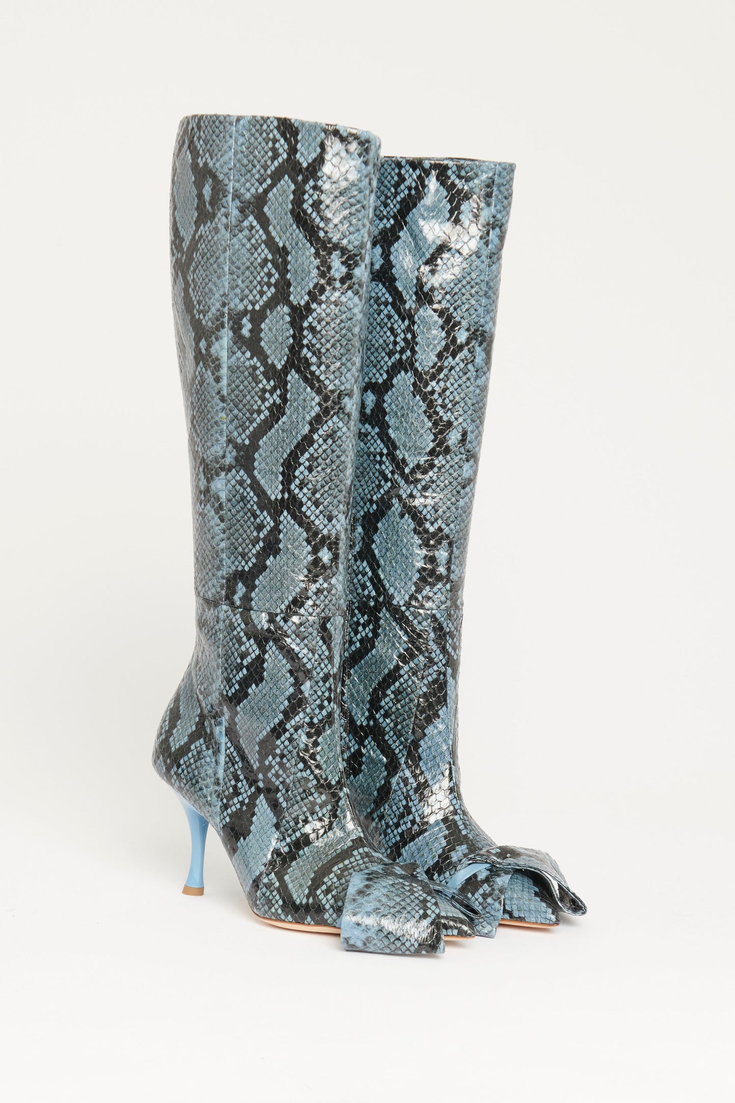 Blue Snakeskin Iva Preowned Boot