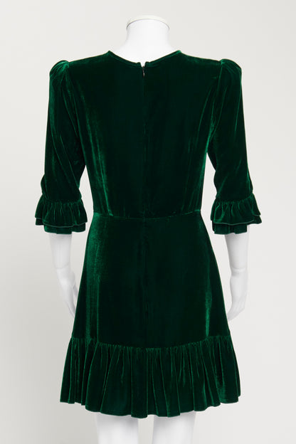 Green Velvet Falconetti Mini Dress