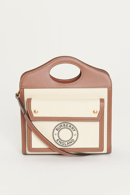 2020 Two-Tone Mini Canvas and Leather Preowned Bag