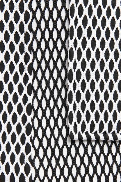 Black and White Fishnet Mini Sponge Skirt