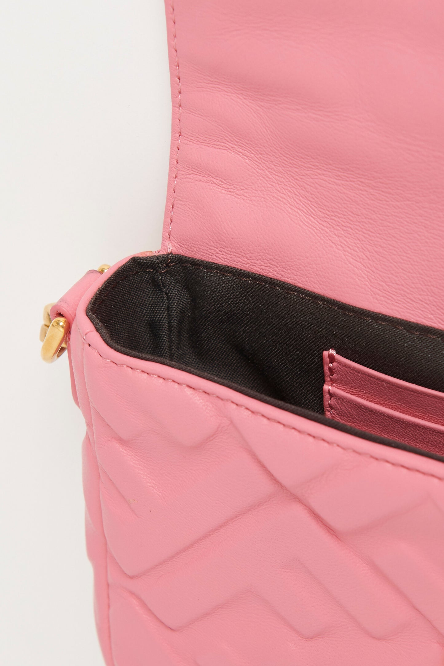 Pink Nappa Leather Mini Preowned Baguette Bag