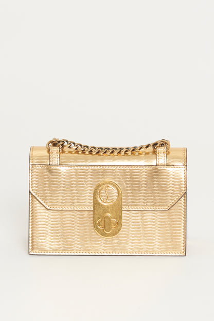 Gold Leather Elisa Mini Preowned Crossbody Bag