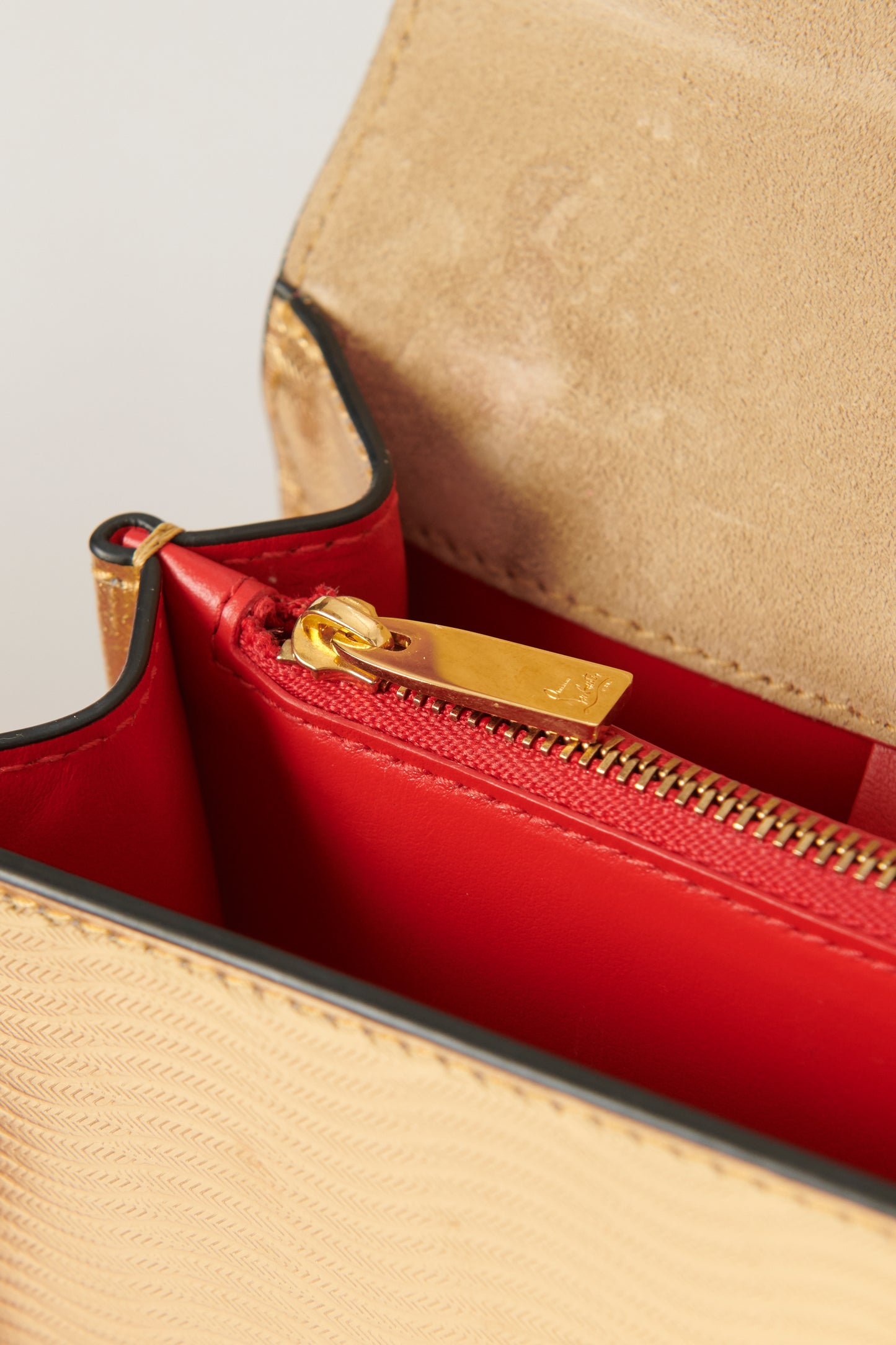 Gold Leather Elisa Mini Preowned Crossbody Bag