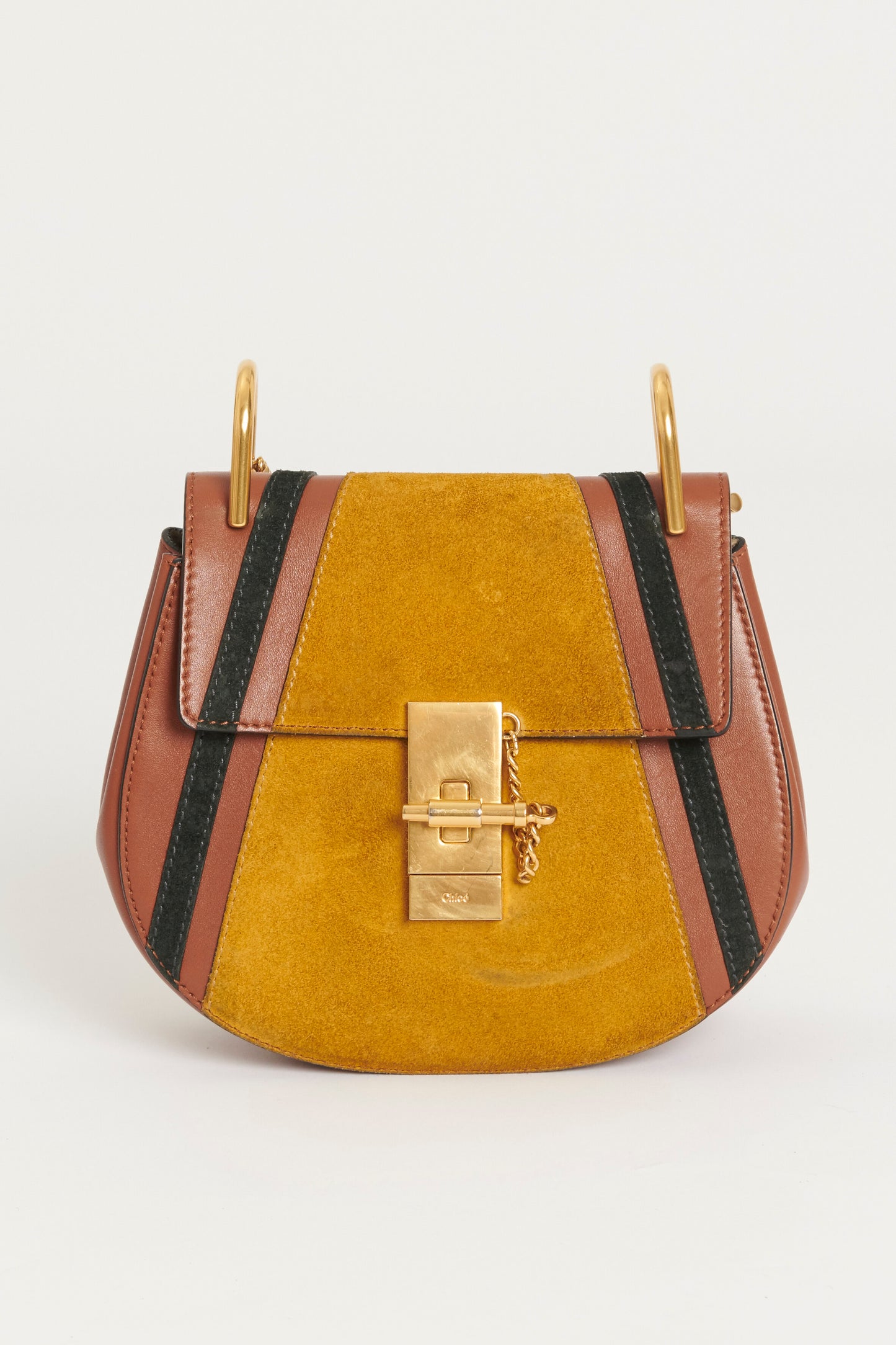 Brown Leather and Suede Mini Drew Crossbody Preowned Bag