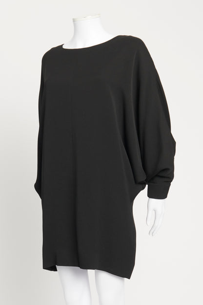 Black Batwing Sleeve Preowned Mini Dress