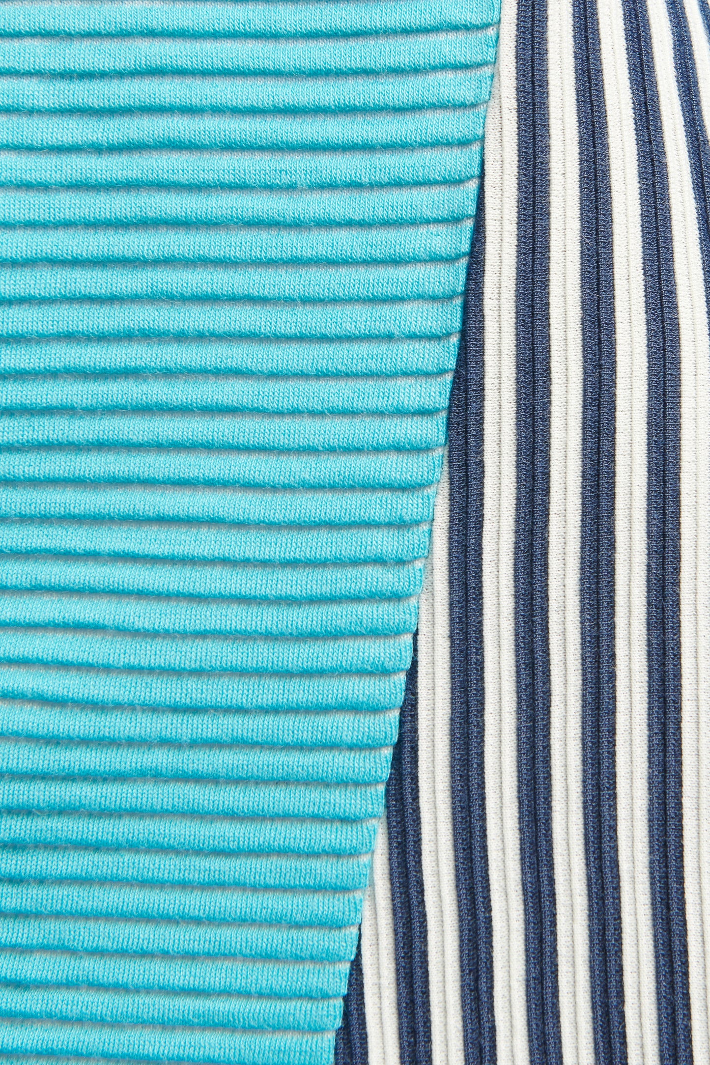 Blue and White Striped Polo Neck Preowned Mini Dress