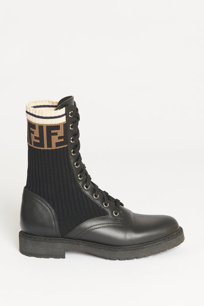 Black Rockocko 'Fendi Forever' Preowned Lace Up Boots