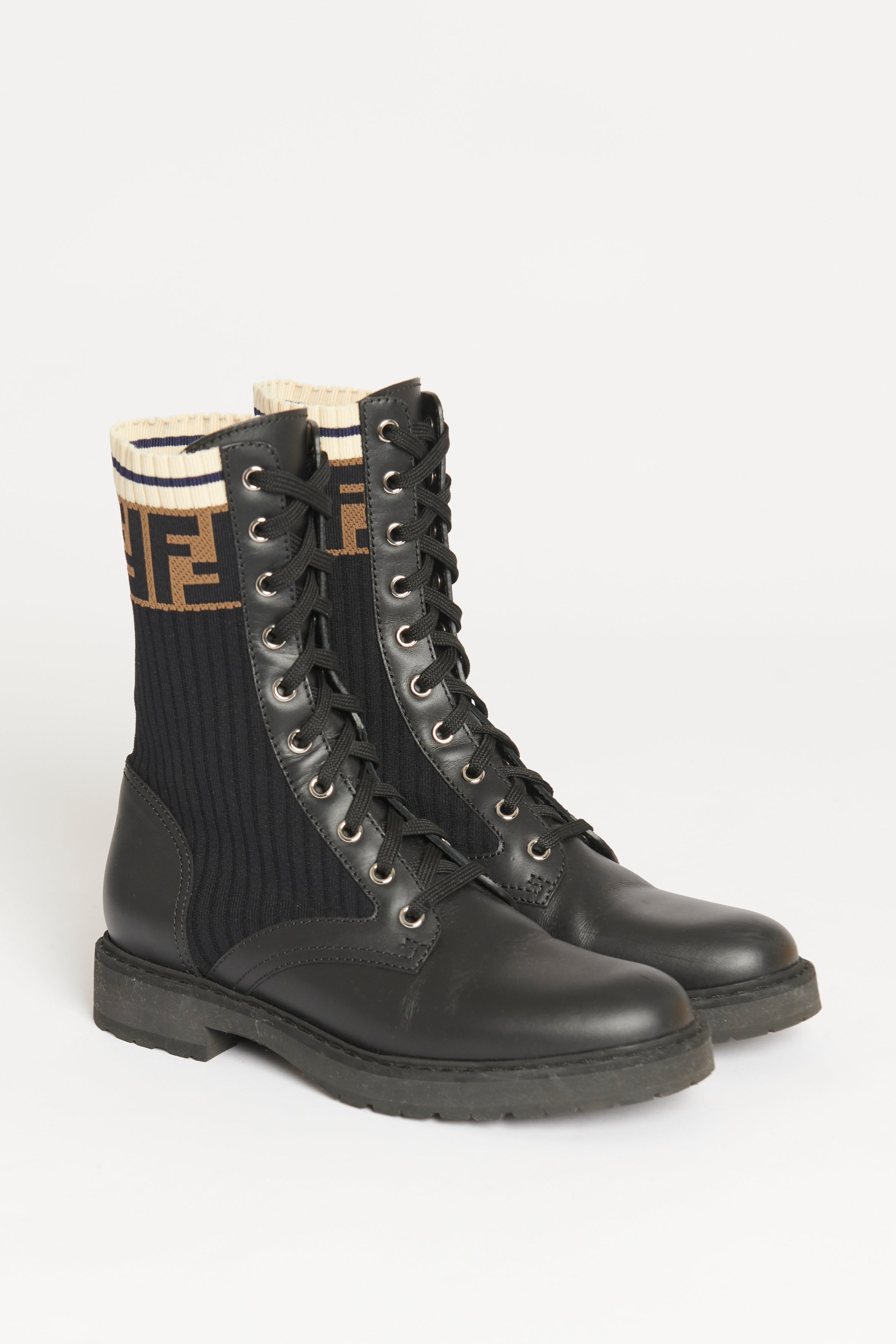 Fendi lace up on sale boots