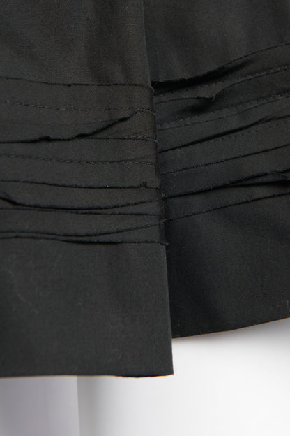 Black Pleated Layered Preowned Mini Skirt