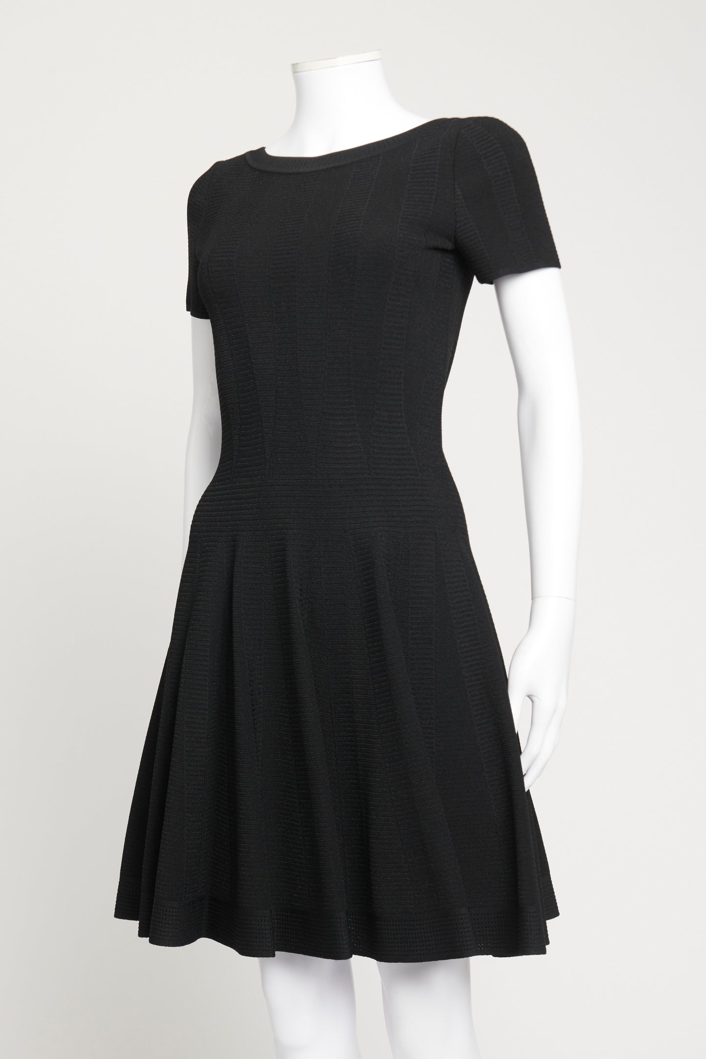 Black Knitted Preowned Skater Dress