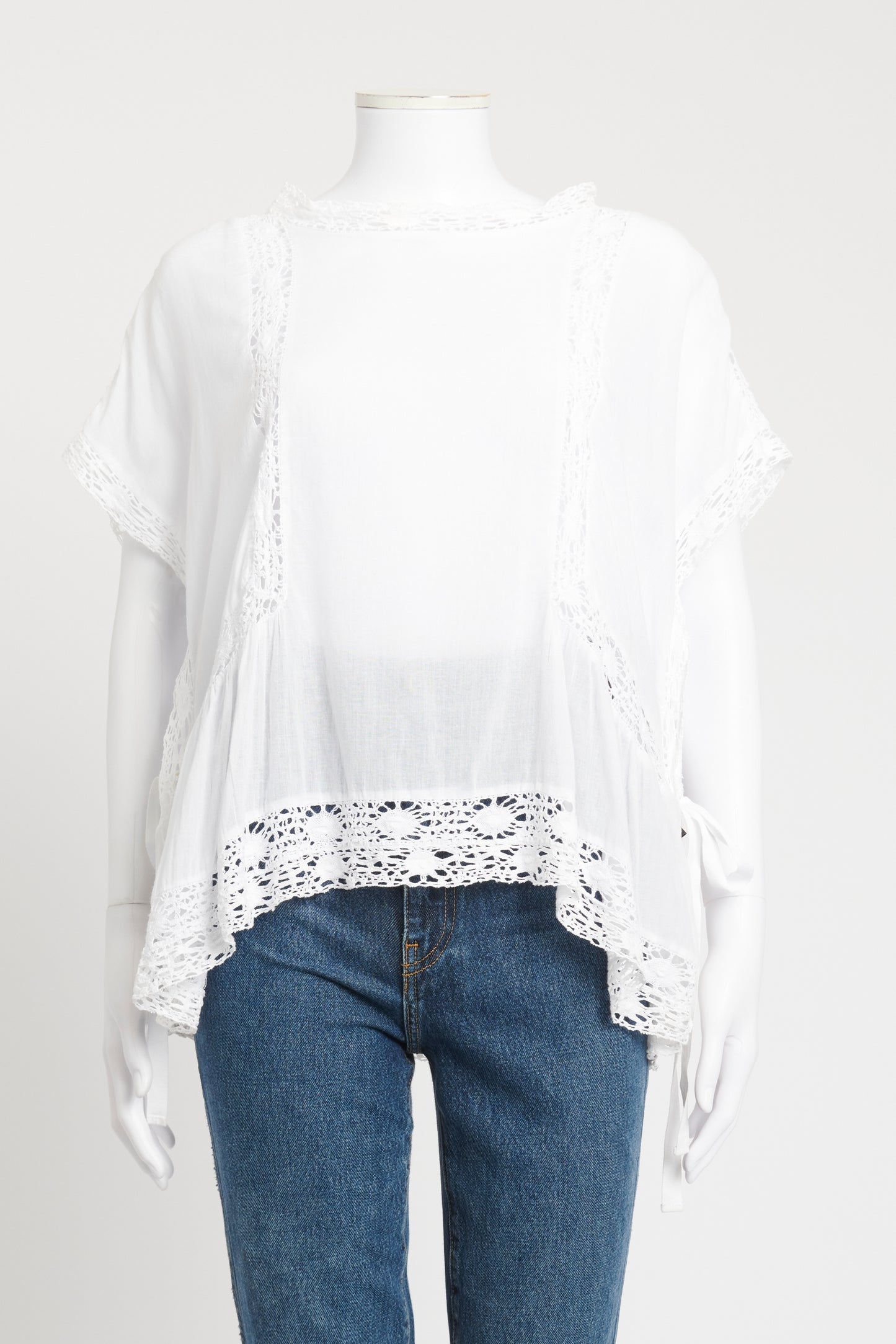 White Crochet Preowned Blouse