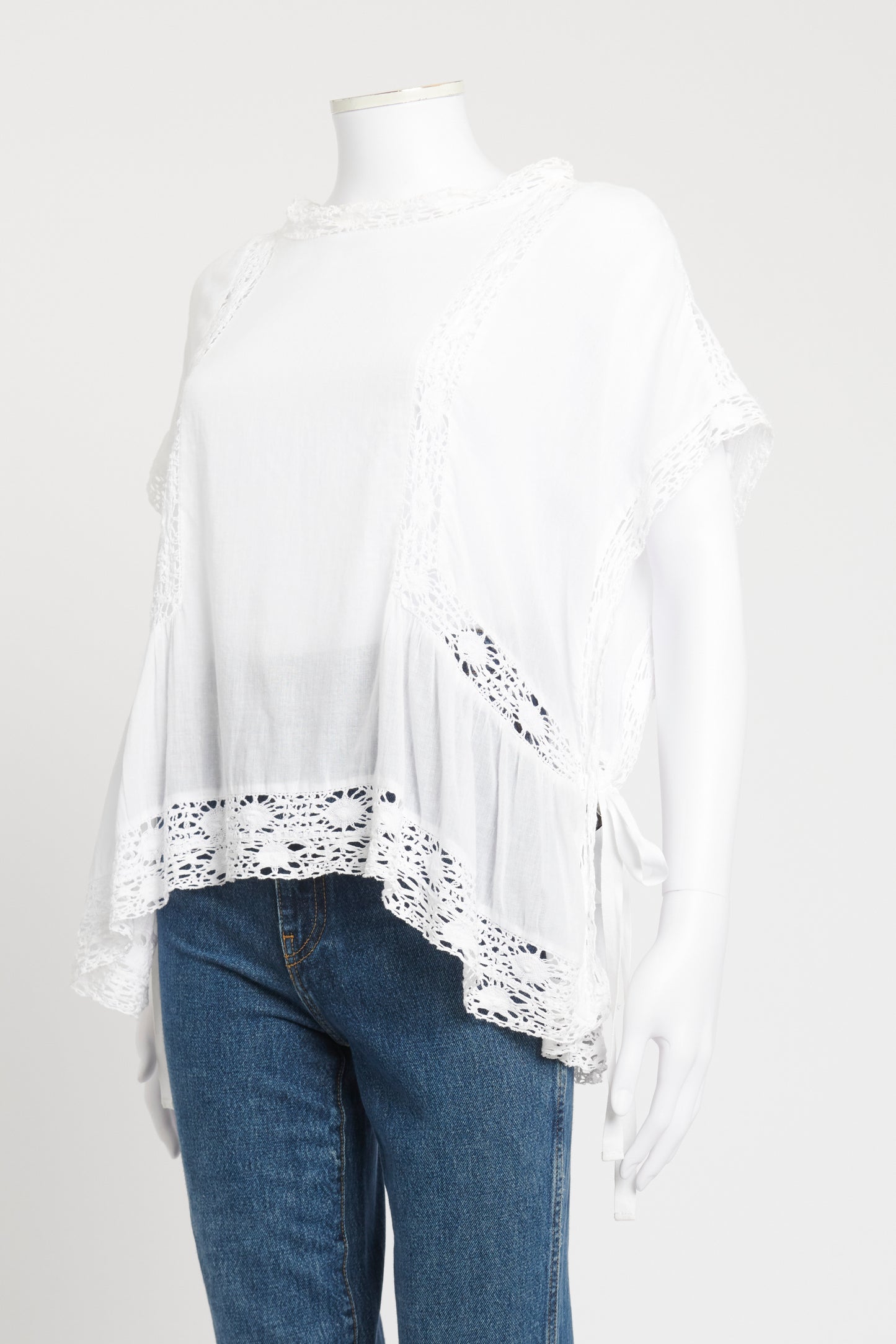 White Crochet Preowned Blouse