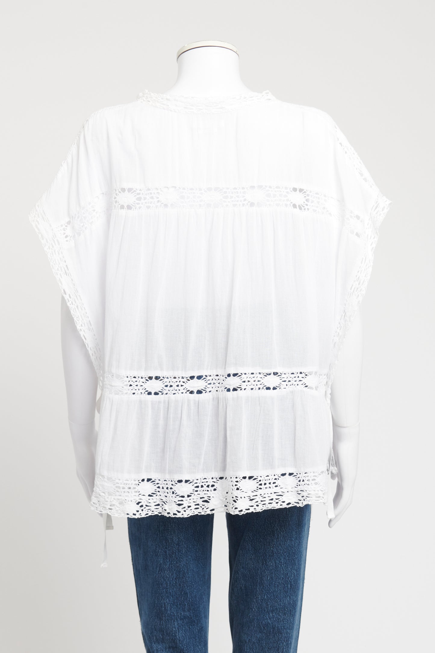 White Crochet Preowned Blouse