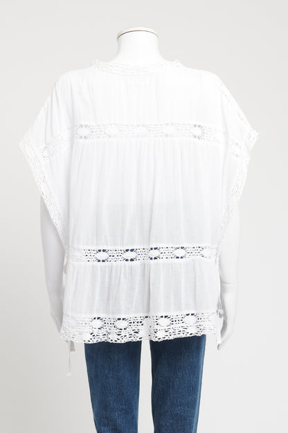 White Crochet Preowned Blouse