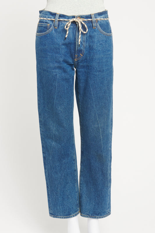 Blue Preowned Jeans With Rope Belt