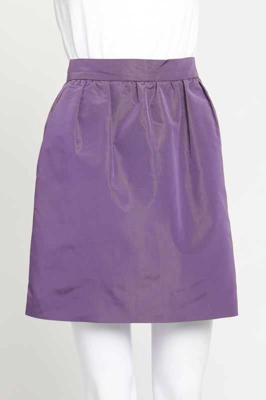 2008 Purple Silk Blend Mini Skirt