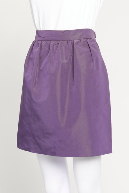 2008 Purple Silk Blend Mini Skirt