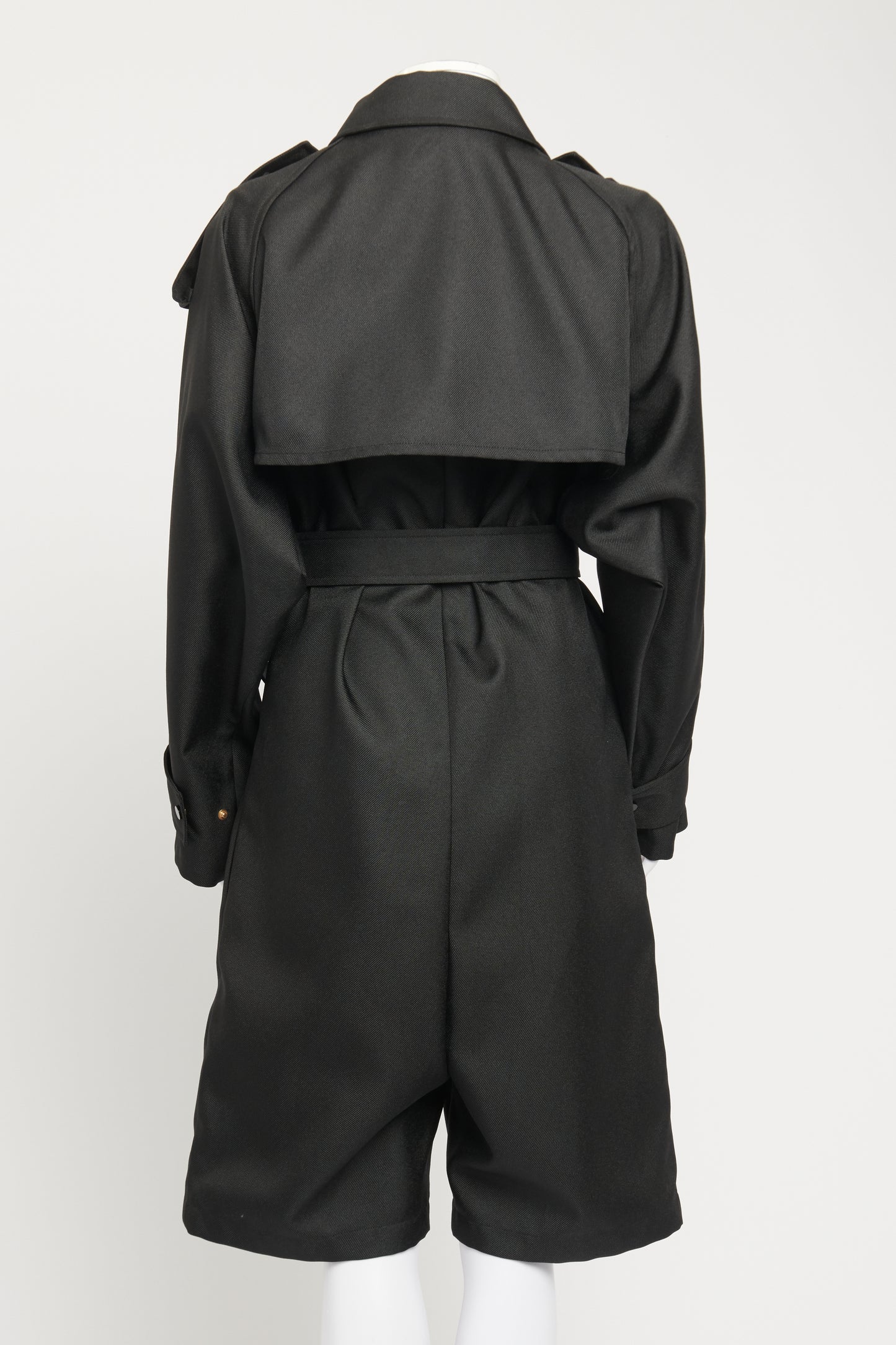 2020 Black Preowned Jumpsuit/Coat With Cape Detail