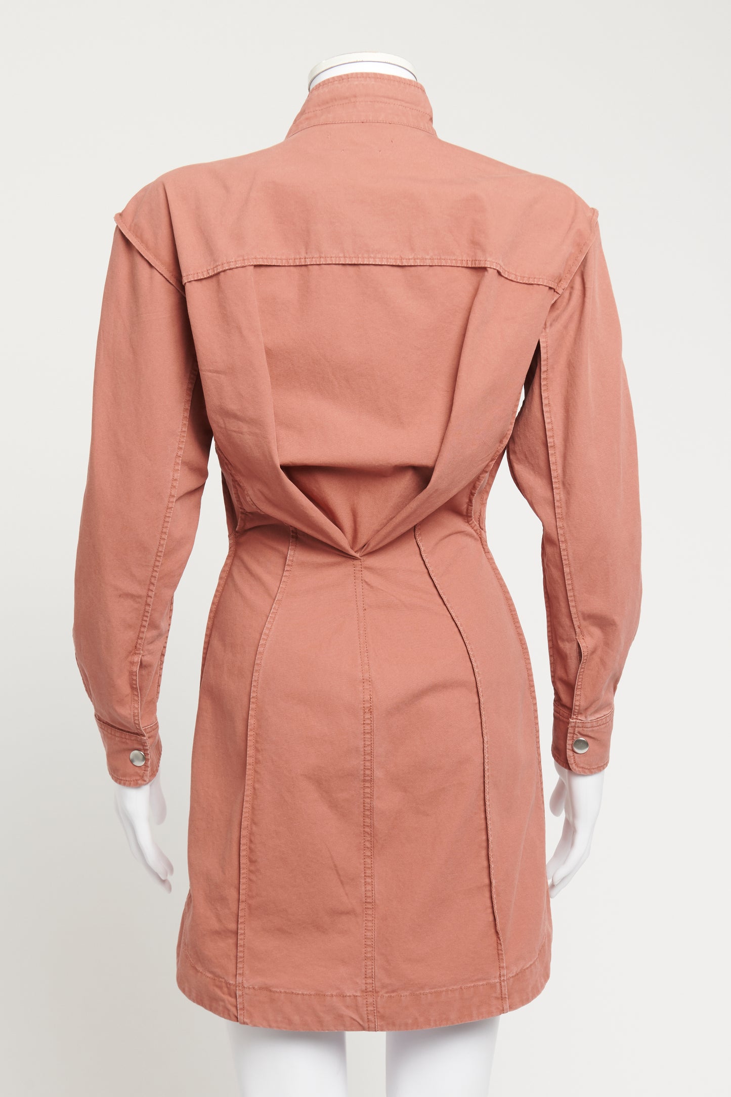 Terracotta Collar Detail Preowned Mini Dress