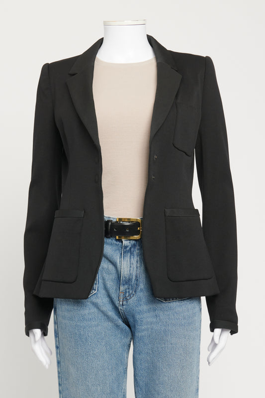 2010 Black Preowned Blazer With Concealed Buttons