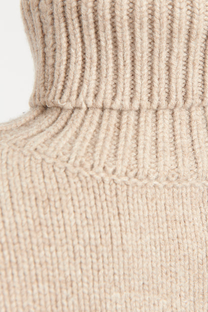 Light Brown Wool Blend Preowned Shaped Jumper