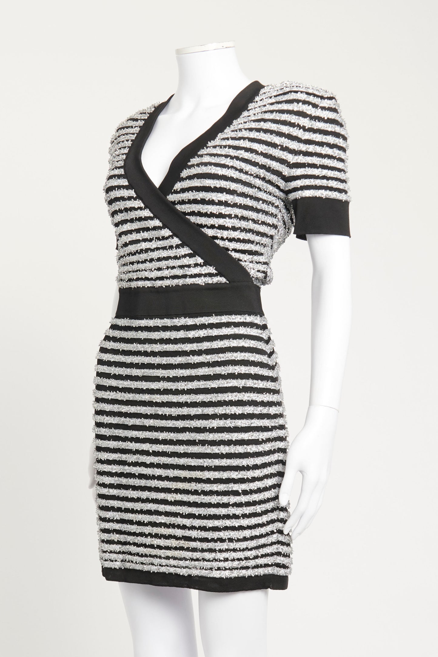 Black & White Wrap Around Preowned Mini Dress