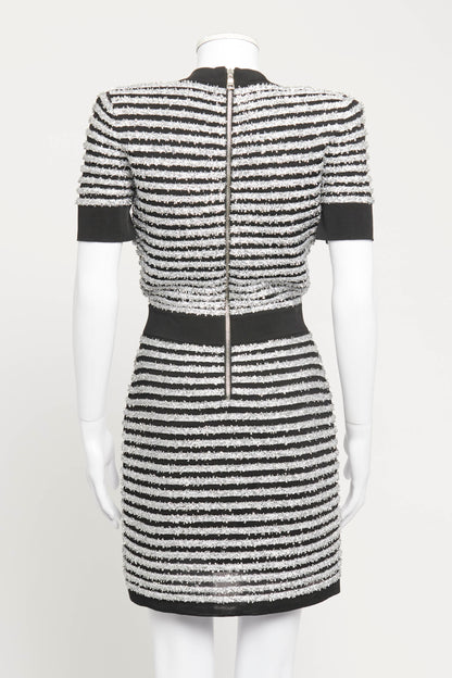 Black & White Wrap Around Preowned Mini Dress