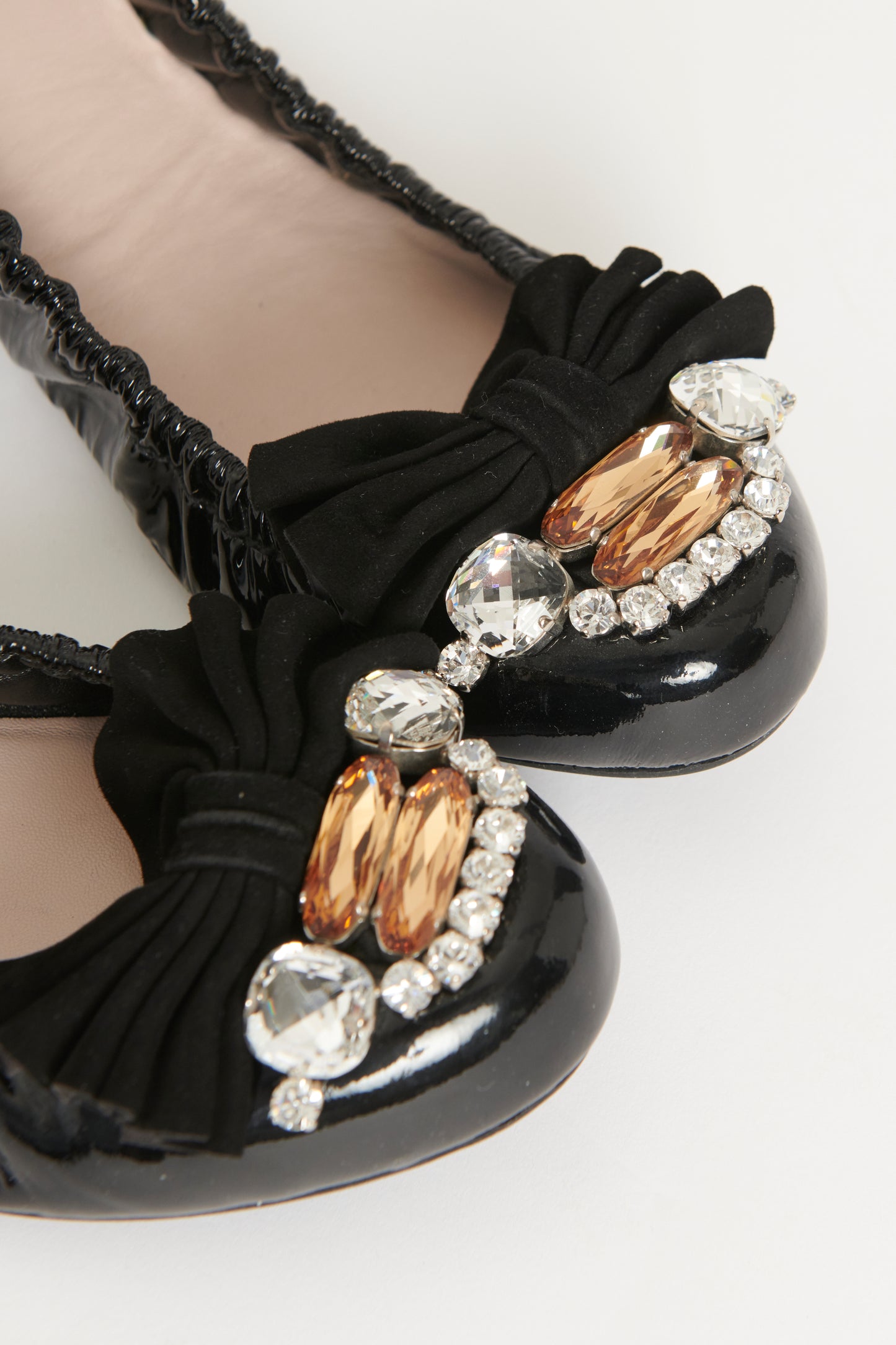 Black Patent Preowned Foldable Ballet Flats