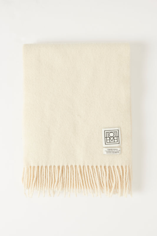 Cream Wool Blend Preowned Scarf