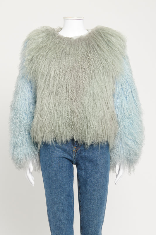 Multicolour Preowned Shearling Fur Jacket