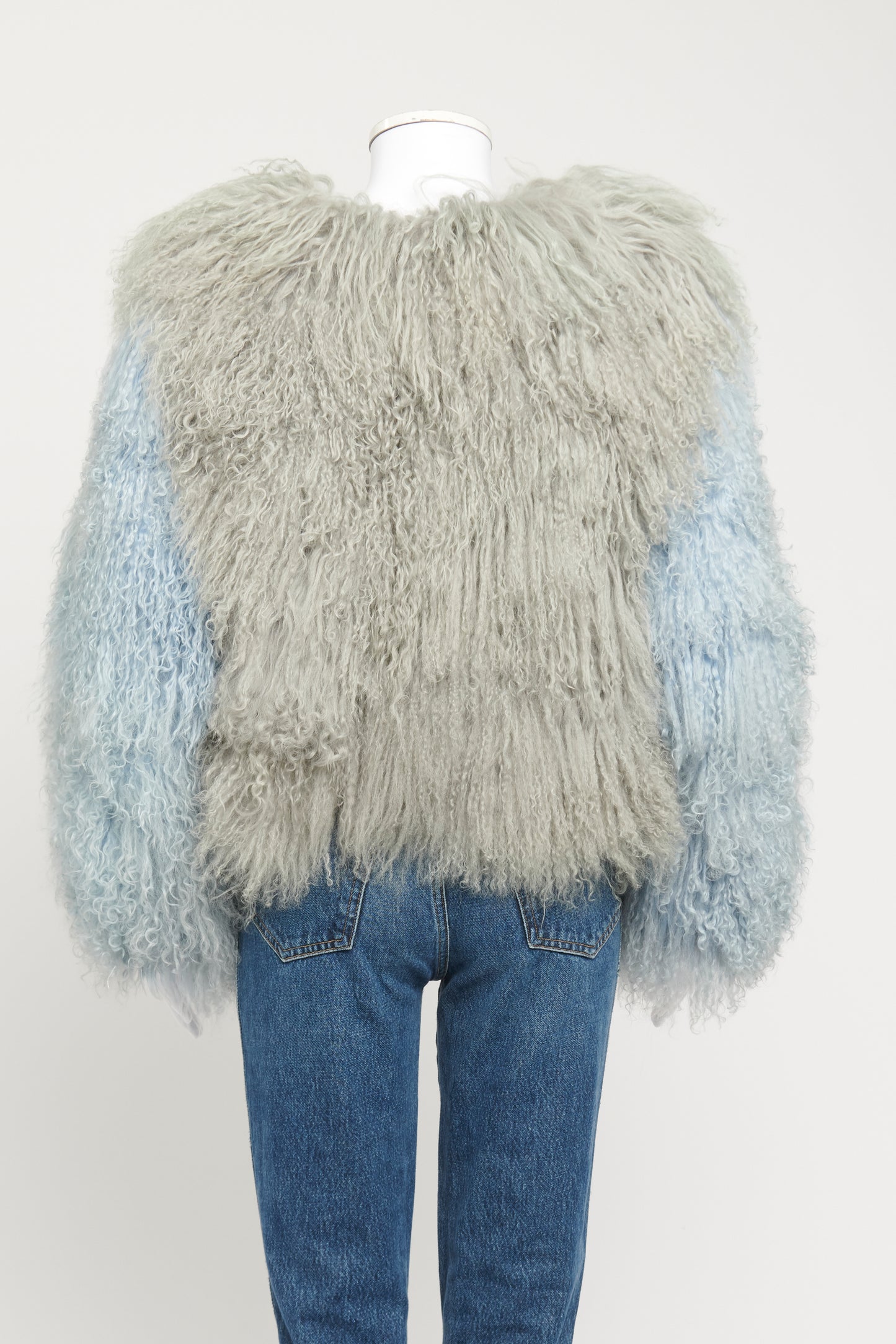 Multicolour Preowned Shearling Fur Jacket