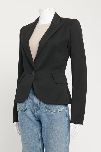 Black Preowned Cropped Blazer