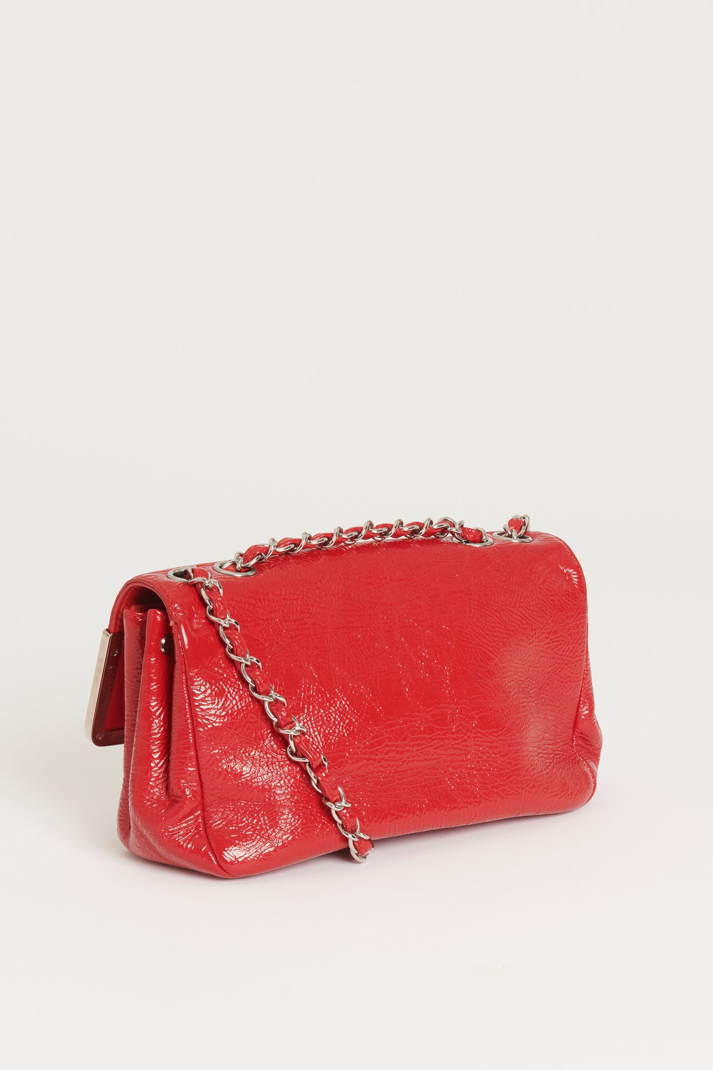 2006 Red Patent Aged Calfskin Preowned Flap Bag