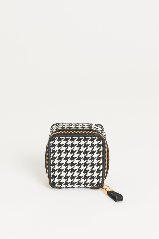 Houndstooth Tweed Preowned Mini Box Pouch