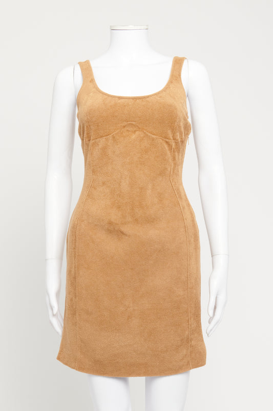 FW21 Fendi X Skims Tan/Brown Preowned Knit Dress