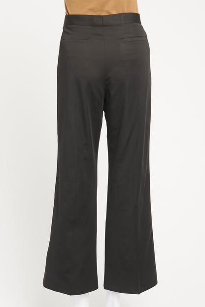 Black Preowned Trousers With Gold-Tone Medusa Buttons