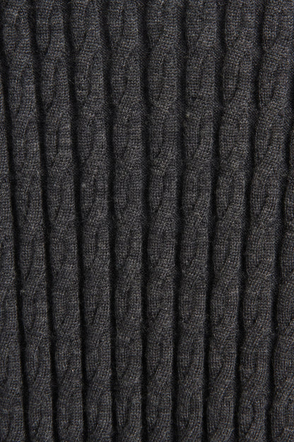 Grey Wool Cable Knit Preowned Sweater Dress