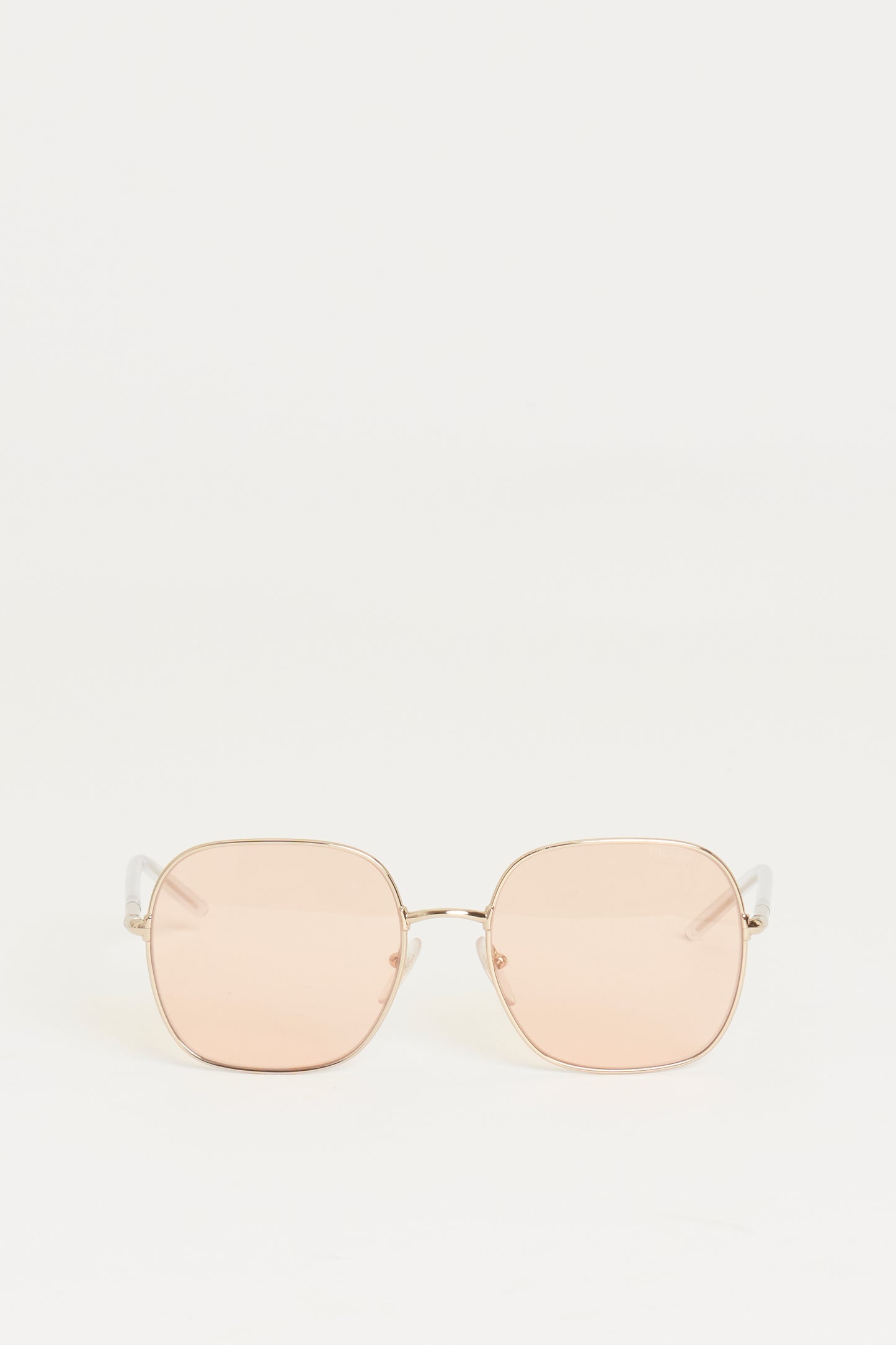 Pale Gold Metal Preowned Decode Square Sunglasses