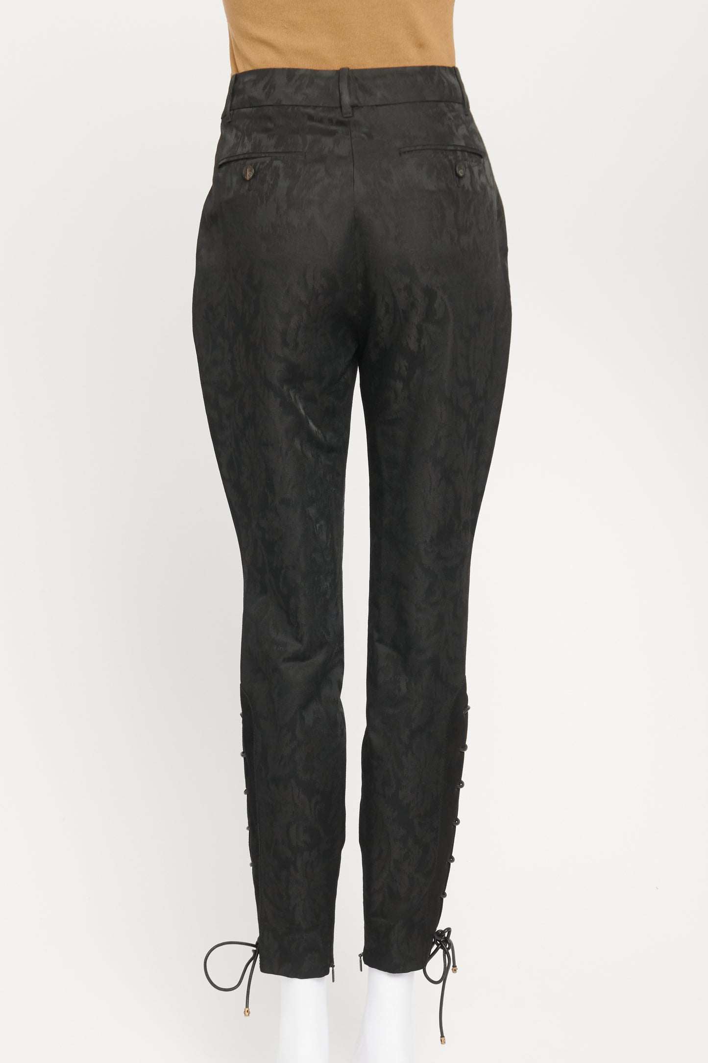 Black Wool Blend Preowned Tapered Trousers