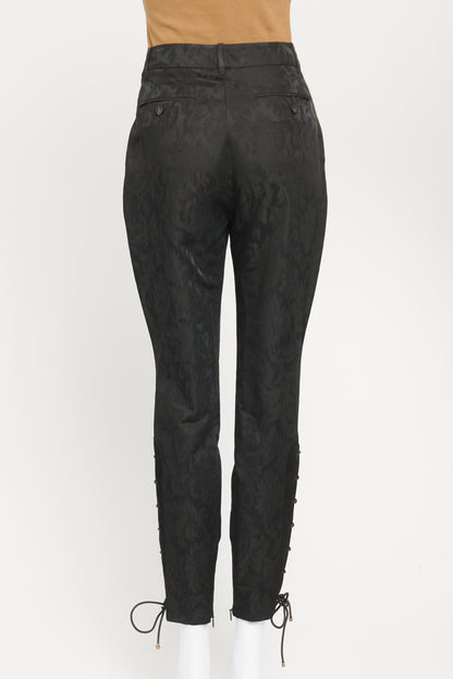 Black Wool Blend Preowned Tapered Trousers