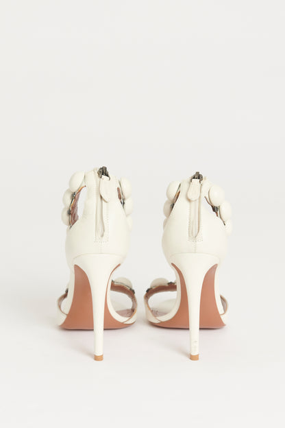 Ivory Leather Preowned La Bombe Sandals